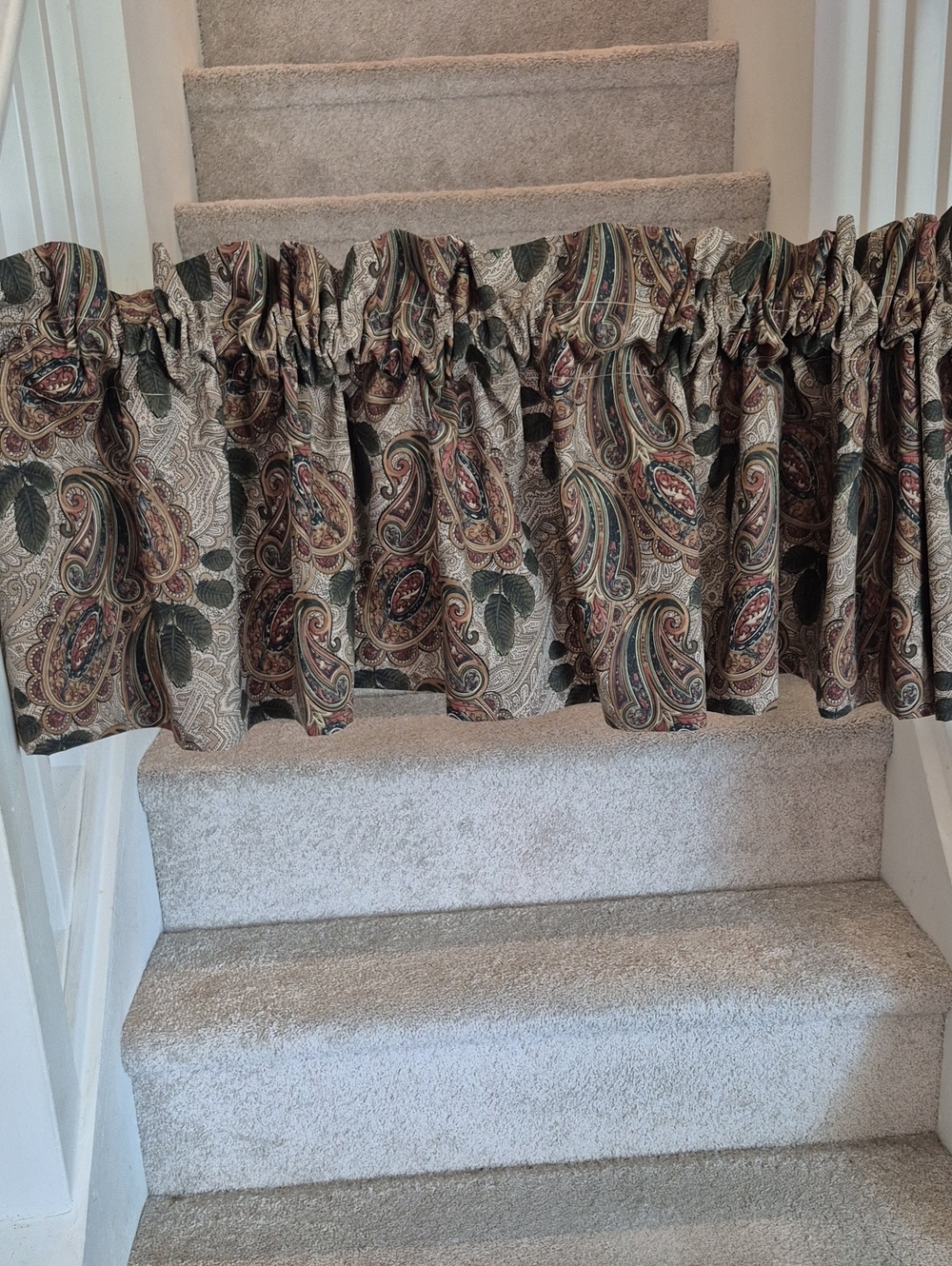 Paisley Curtain Valance Brown/Green 84x17